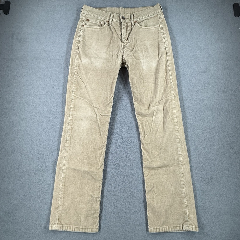 Levis 514 Corduroy Pants Mens 30x30 Beige Straight Leg Stretch Casual